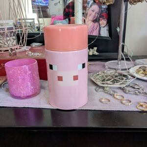 Pink Minecraft Pig Thermos